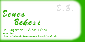 denes bekesi business card