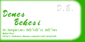denes bekesi business card